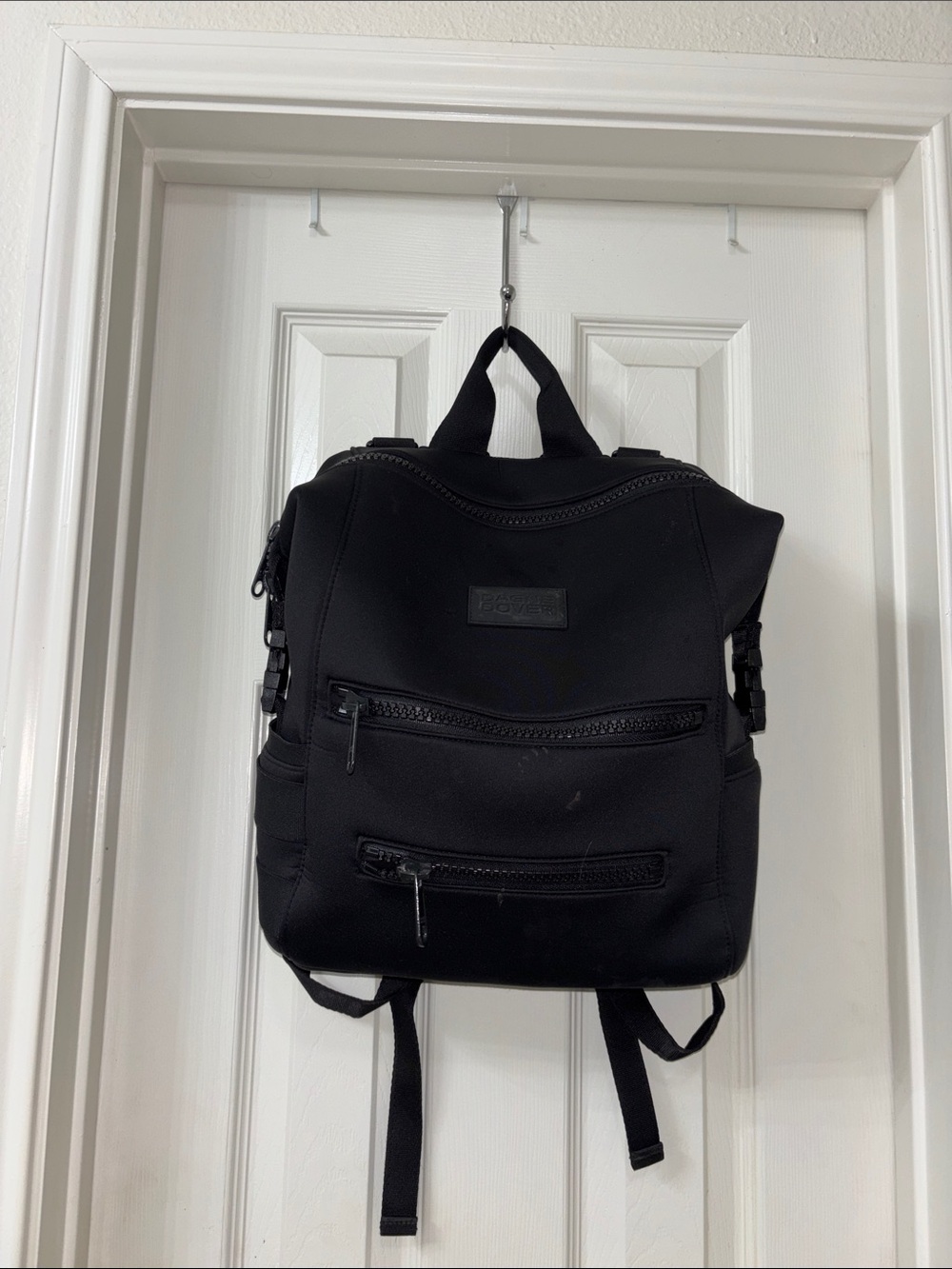 Dagne Dover Black Men's Backpack with Front Zip Pockets
